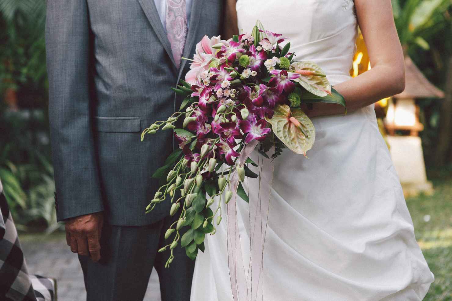 purple orchid wedding bouquet