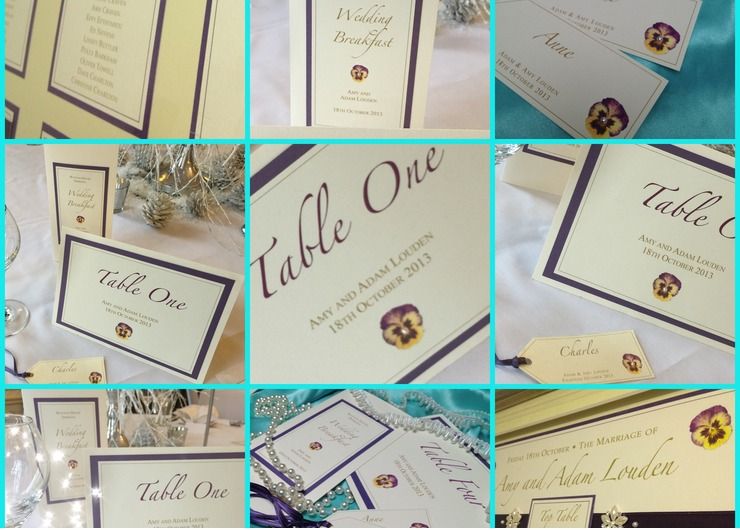 Purple Pansy Wedding Stationery