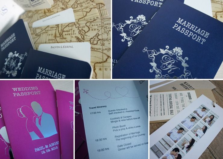 travel theme passport invitations