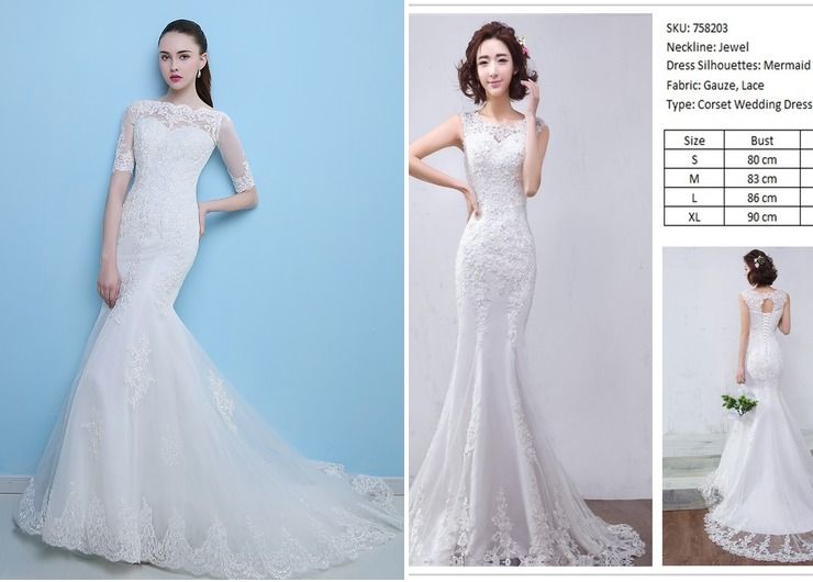 A Line/ Mermaid Wedding Gown