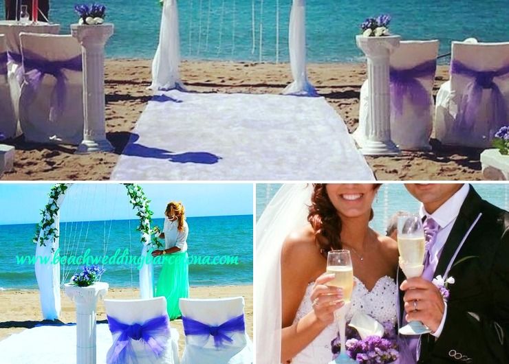 Romantic lilac ceremony for beautiful couple from Italy