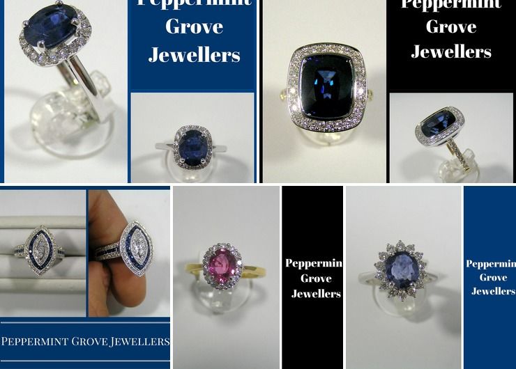 Precious gemstone and diamond rings