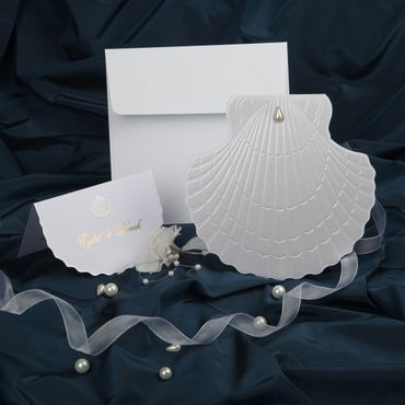 Marine white wedding invitations