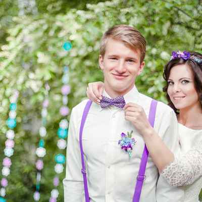 Purple groom style