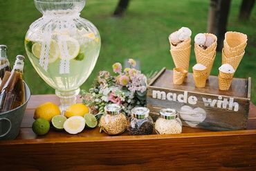 Outdoor yellow photo session decor
