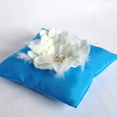 Blue wedding ring pillows