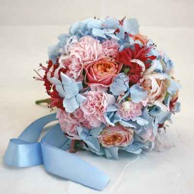 Pink carnation wedding bouquet