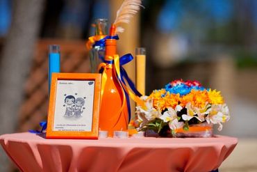 Autumn orange wedding ceremony decor