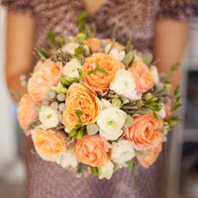 Autumn orange friezes wedding bouquet