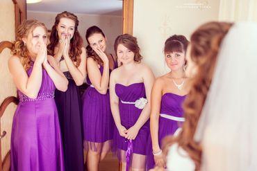 Purple bridesmaids