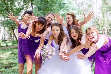 Purple bridesmaids Purple bridesmaids