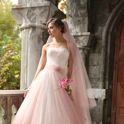 French pink corset wedding dresses