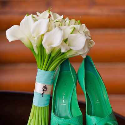 Green calla wedding bouquet