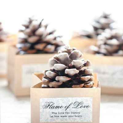 Winter ivory wedding favours