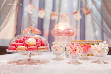 Pink wedding reception decor