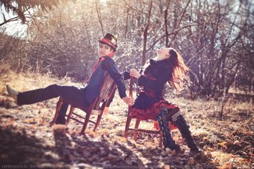 Themed autumn engagement