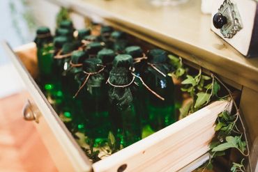 Green wedding reception decor