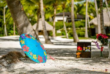 Beach blue photo session decor