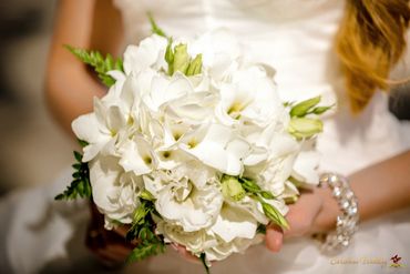 White eustoma wedding bouquet