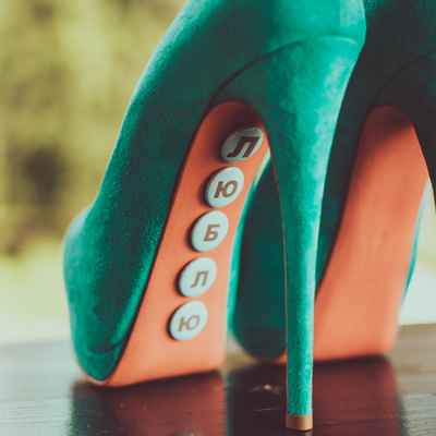 Green wedding shoes