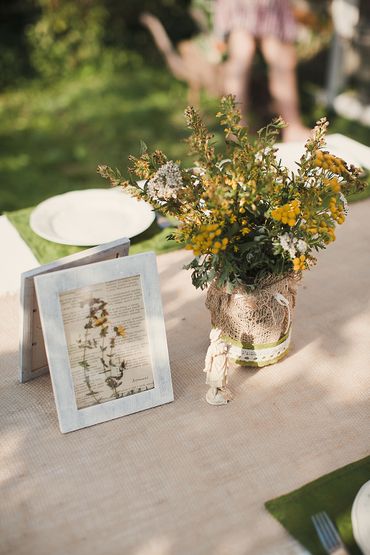 Rustic summer wedding floral decor