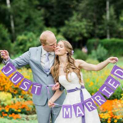 Summer purple wedding signs
