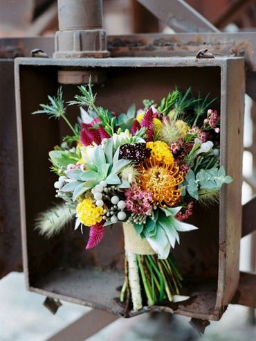 Pink alternative wedding bouquet