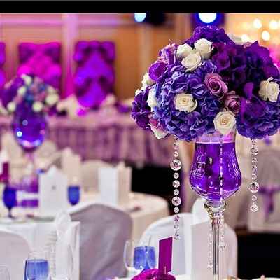 Purple wedding floral decor
