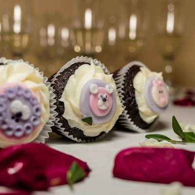 Purple wedding cupcakes