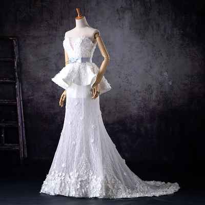 European white long wedding dresses