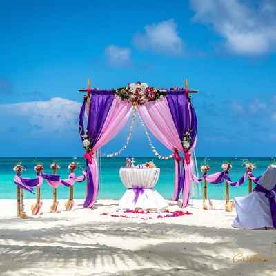 Overseas pink wedding ceremony decor