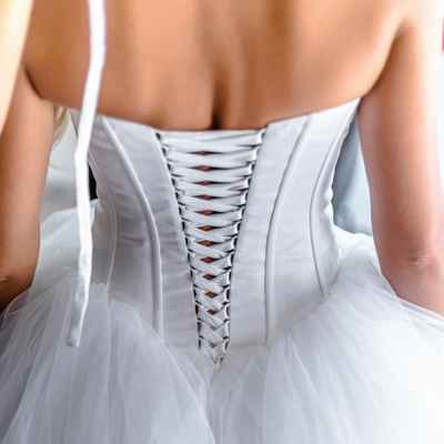 White corset wedding dresses