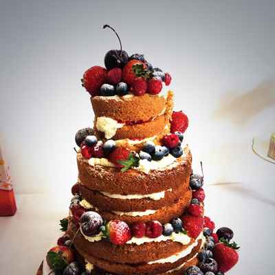 Fruit brown wedding cakes