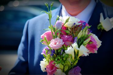 Pink friezes wedding bouquet
