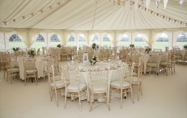 Rustic white wedding reception decor