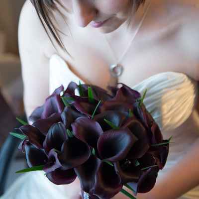 Black calla wedding bouquet