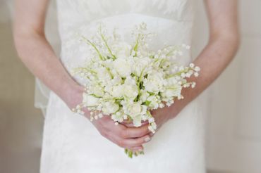 White rose wedding bouquet