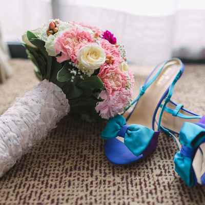 Blue rose wedding bouquet