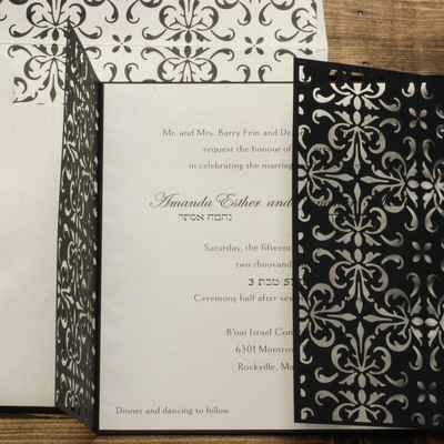 Black wedding invitations