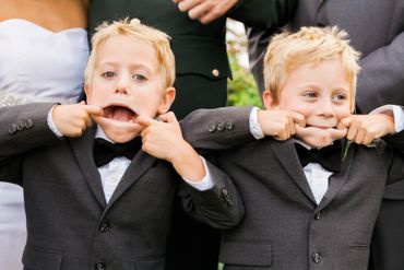 Grey kids at wedding
