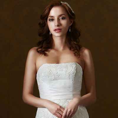 Ivory long wedding dresses