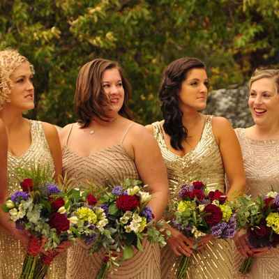 Gold bridesmaids