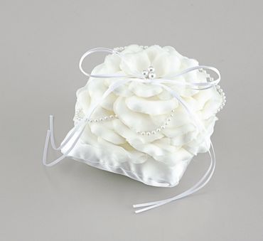 White wedding ring pillows