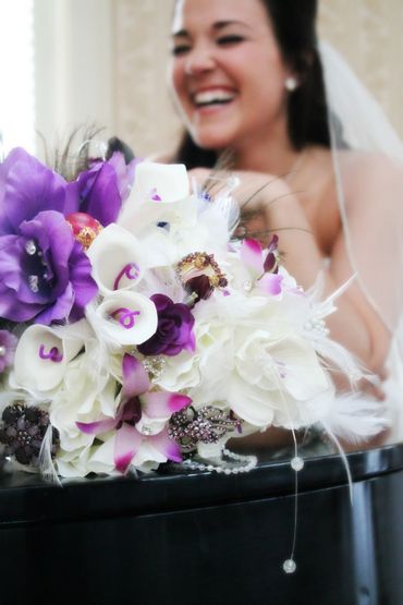 White orchid wedding bouquet