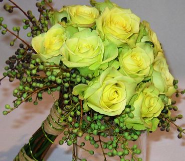 Green rose wedding bouquet