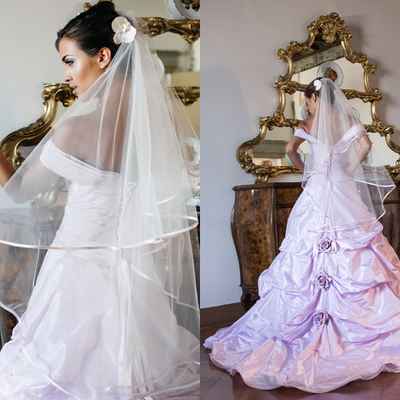Purple long wedding dresses