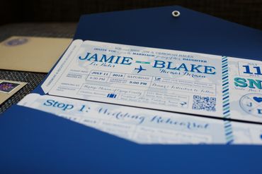 Blue wedding invitations
