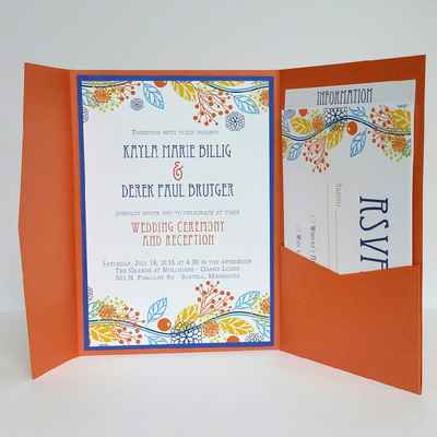 Orange wedding invitations