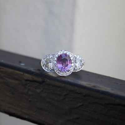 Purple wedding rings