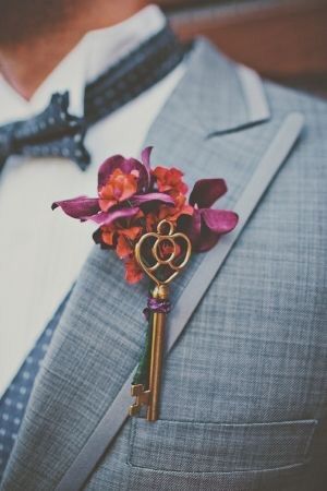 Purple wedding buttonhole